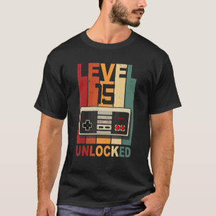 15 Year Old Gifts Level 15 Unlocked 15th Birthday T-Shirt