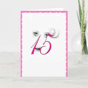15 Year Old Girl Pink Greeting Card
