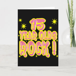15 Year Olds Rock! (Pink) Greeting Card
