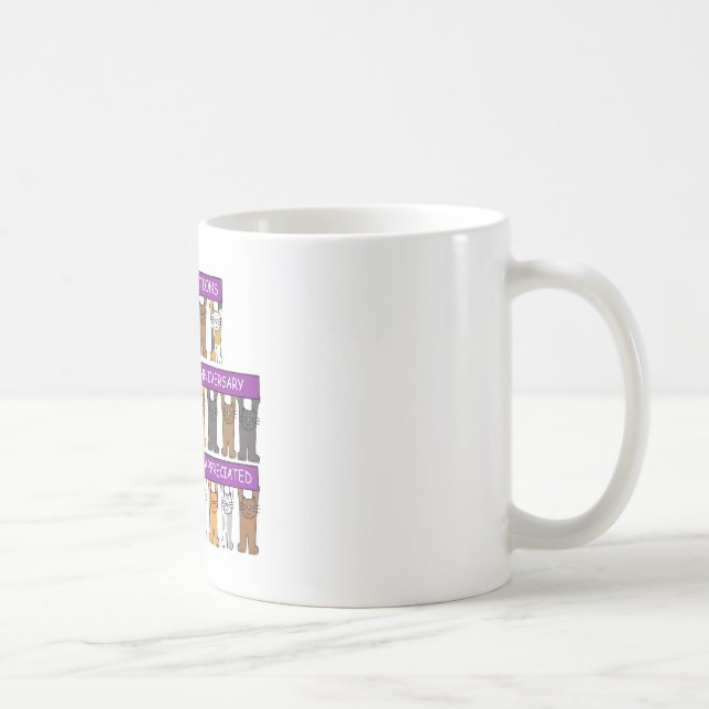 15 Year Work Anniversary Congratulations Cute Cats Coffee Mug (Right)