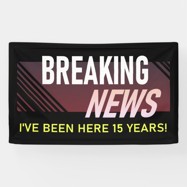 15 Year Work Anniversary Employee Party Banner (Horizontal)