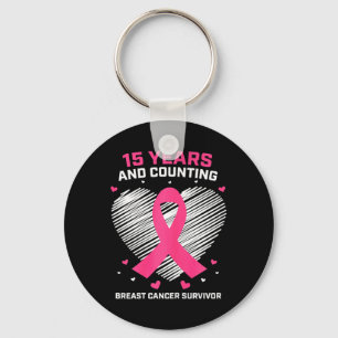 15 Years Cancer Free Gifts 15 Year Breast Cancer S Key Ring