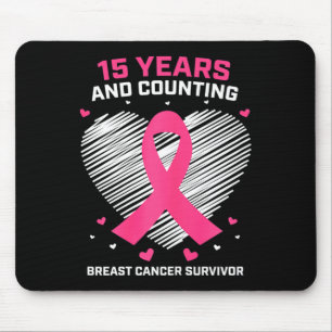 15 Years Cancer Free Gifts 15 Year Breast Cancer S Mouse Pad
