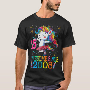 15 Years Old 15th Birthday Unicorn Dabbing Girl Pa T-Shirt