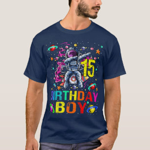 15 Years Old Boy Astronaut 15th Birthday Boy Space T-Shirt