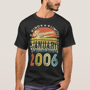 15 Years Old Gifts Awesome Since January 2006 15th T-Shirt