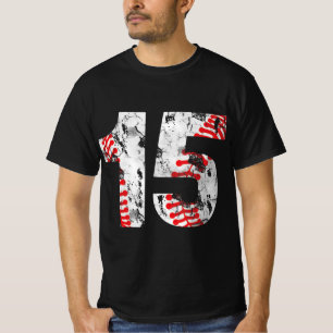 15 Years Old Gifts Number 15 Baseball 15th Birthda T-Shirt