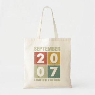 15 Years Old Gifts Vintage September 2007 15th Bir Tote Bag