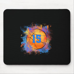 15 Years Old Kids 15th Birthday Basketball Kids Bo Mouse Pad