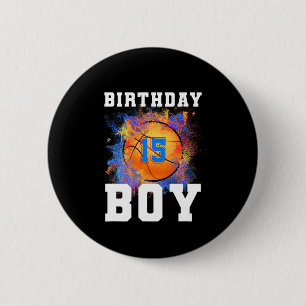 15 Years Old Kids 15th Birthday Boy Birthday Byske 6 Cm Round Badge