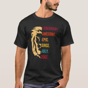 15 Years Old Legend Since July 2007 15th Birthday T-Shirt