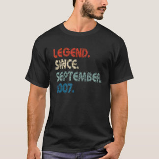 15 Years Old  Legend Since September 2007 15th Bir T-Shirt