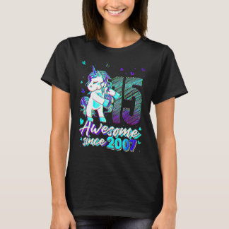 15 Years Old  Unicorn Flossing 15th Birthday Unico T-Shirt