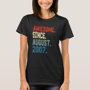 15 Years Old Vintage August 2007 15th Birthday Boy T-Shirt