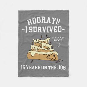 15 Years on the Job 15th Work Anniversary Fleece Blanket
