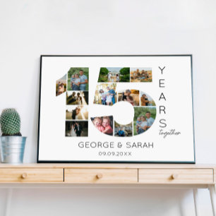 15 Years Together Wedding Anniversary 13 Photo Poster