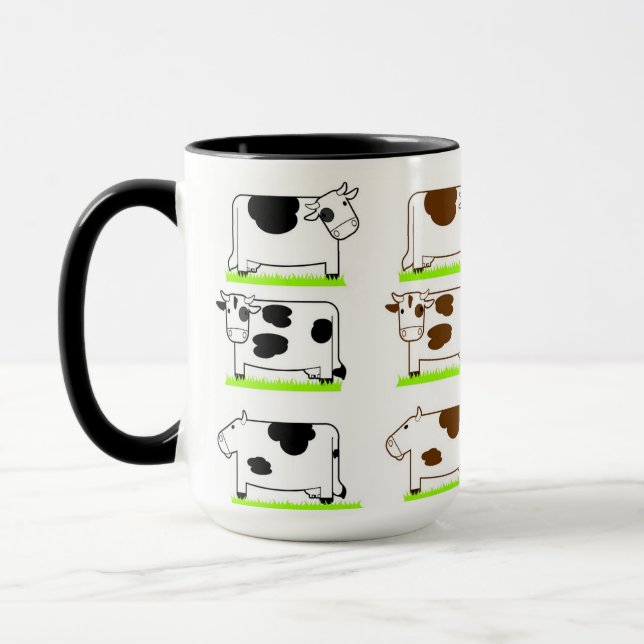15oz Custom Cows Coffee Farm Mug By Zazz_it (Left)