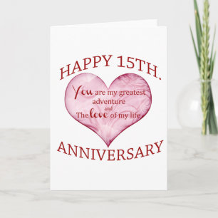 15th. Anniversary Card