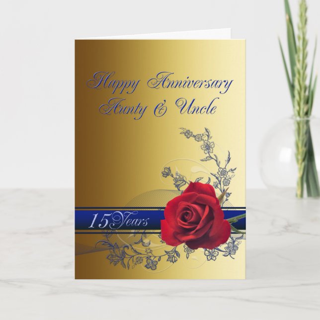 15th Anniversary card,Aunt & Uncle Card (Front)