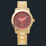 15th Anniversary eWatch Watch<br><div class="desc">An elegant,  15th anniversary design in shades of traditional ruby red. It features a centred heart monogrammed with the recipient’s initials and captioned with 15th anniversary. The text is accented by typographic swashes. Easily personalised and edited.</div>