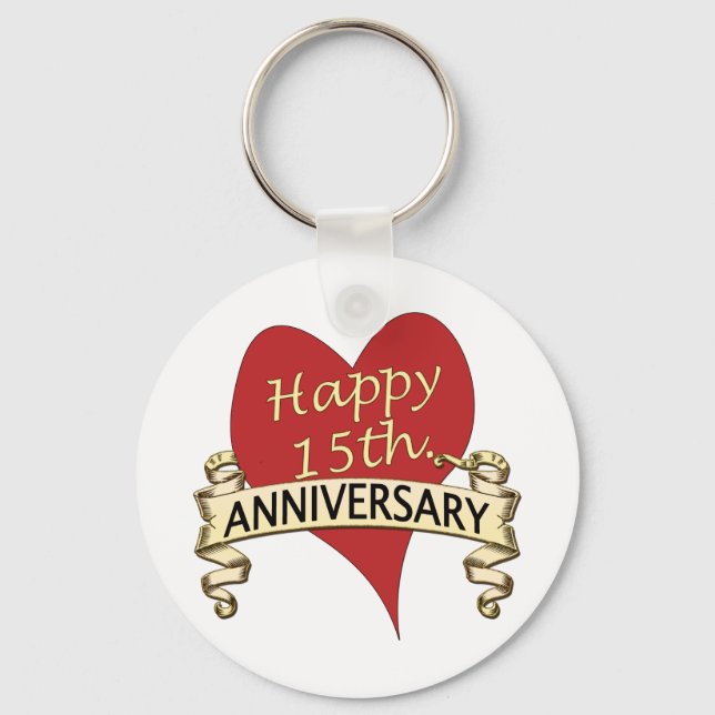 15th. Anniversary Key Ring (Front)