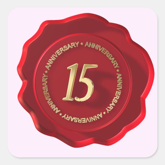 15th anniversary red wax seal (Front)