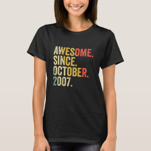 15th Birthday  15 Years Old Awesome Since October  T-Shirt