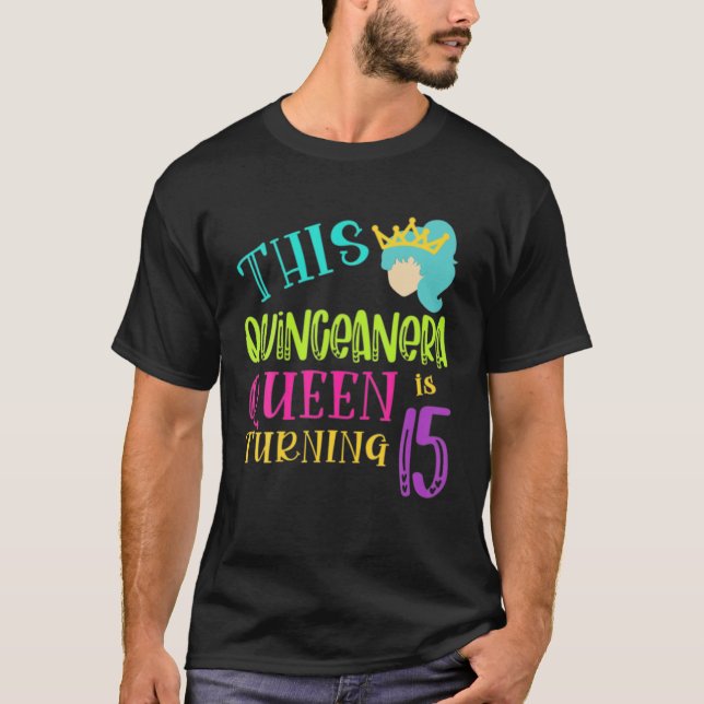 15Th Birthday 80'S 90'S Party Quinceanera Mis Anos T-Shirt (Front)