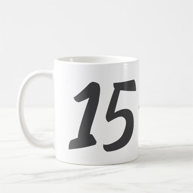 15th birthday add name date year black template go coffee mug (Left)
