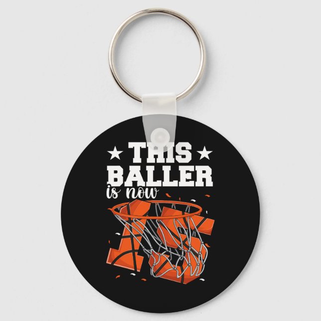 15th Birthday Basketball  Boys Key Ring (Front)