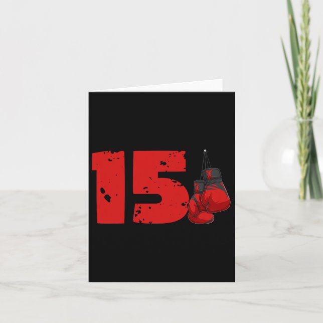 15th Birthday Boxing Fifteen Year Old Boxer Birthd Card (Front)