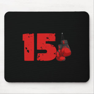 15th Birthday Boxing Fifteen Year Old Boxer Birthd Mouse Pad