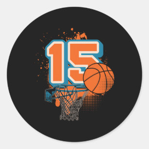 15th Birthday Boy Sketll Player Sketll 15 Years Ol Classic Round Sticker