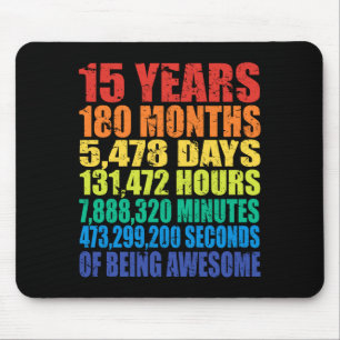 15th Birthday, Boys &amp; Girls, Cool 15 Years Of  Mouse Pad