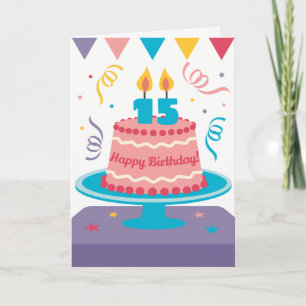 15th Birthday Cake Card