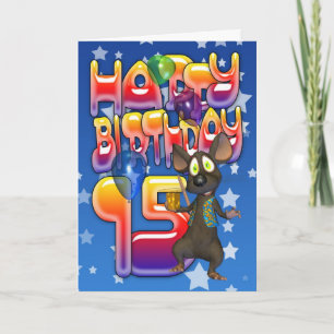 15th Birthday Card, Happy Birthday Card