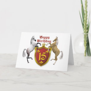 15th birthday card with a coat of arms