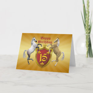 15th birthday card with a coat of arms