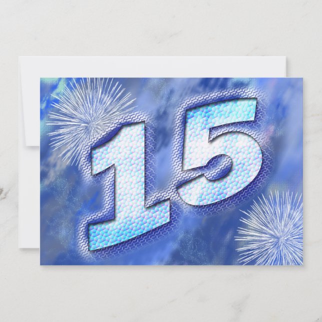 15th Birthday card with fireworks (Front)