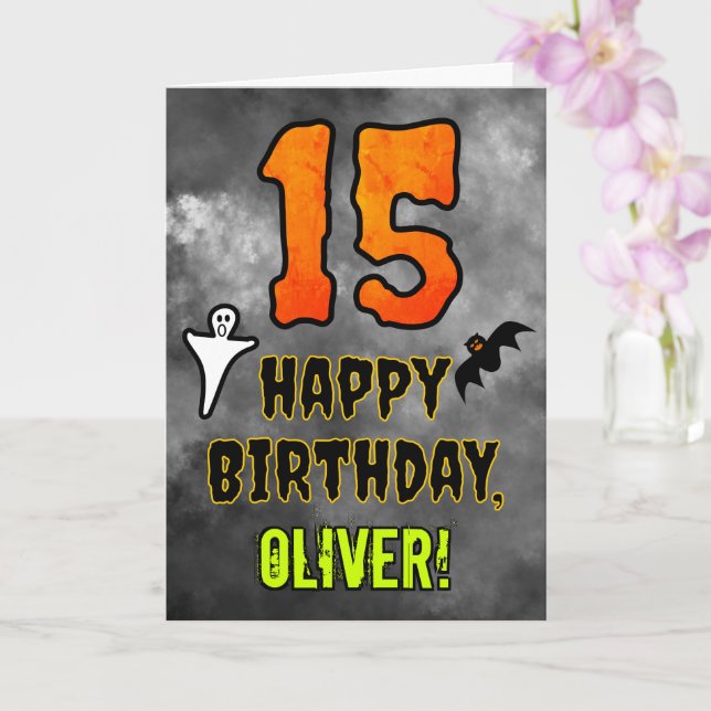 15th Birthday: Eerie Halloween Theme + Custom Name Card (Orchid)