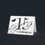 15th birthday for a granddaughter, butterfly. card<br><div class="desc">A white background featuring a black butterfly and black text,  on this 15th birthday greeting for a granddaughter. My Funny Mind Greetings.</div>