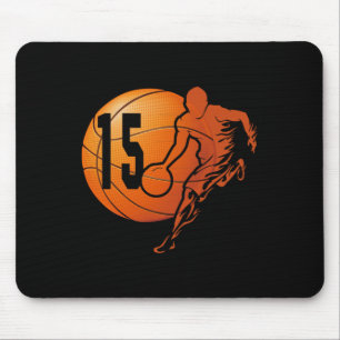 15th Birthday Fun Basketball Lover 15 Years Old Gi Mouse Pad