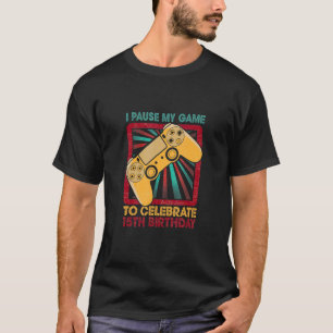 15th Birthday Gamer Party Boy Kid Vintage Retro 15 T-Shirt