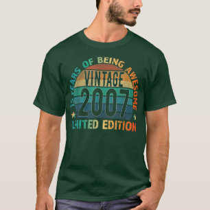 15th Birthday Gift Kids Vintage 2007 15 Years Old T-Shirt