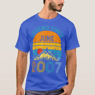 15th Birthday Gifts Idea Legend Since June 2007 15 T-Shirt