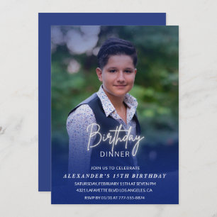 15th birthday invitation Birthday Dinner Photo Men