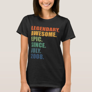 15th Birthday July 2008 Boys Girls 15 Year Anniver T-Shirt
