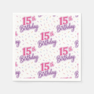 15th Birthday Paper Napkins, 15th Birthday Party Napkin