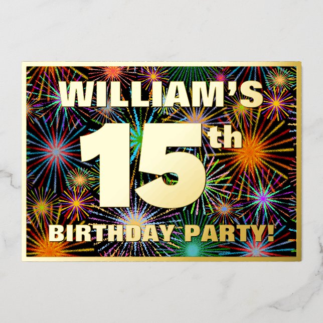 15th Birthday Party — Fun, Colourful Fireworks Loo (Front)