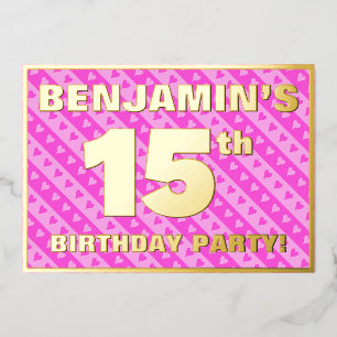 15th Birthday Party — Fun Pink Hearts and Stripes